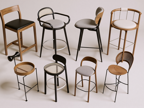 吧台椅集合su模型