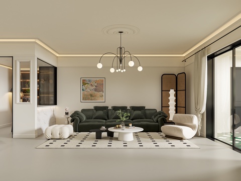  法式复古客餐厅3d模型 