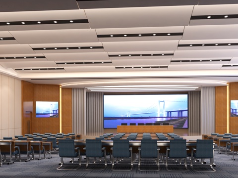 现代多功能会议室3d模型