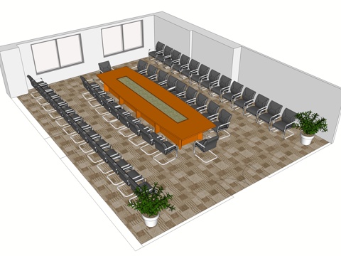 会议桌 办公家具 会议台 会议椅su模型