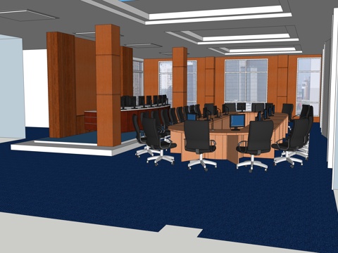 会议桌 办公家具 会议台 会议椅su模型