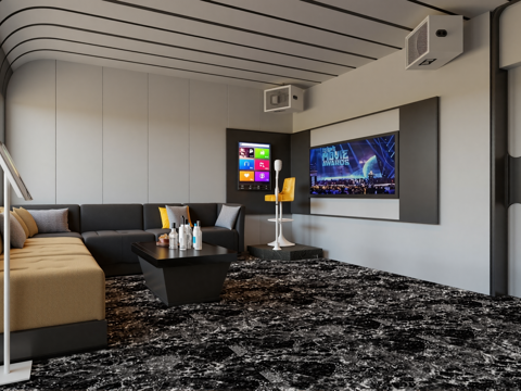 网红KTV  影音室su模型