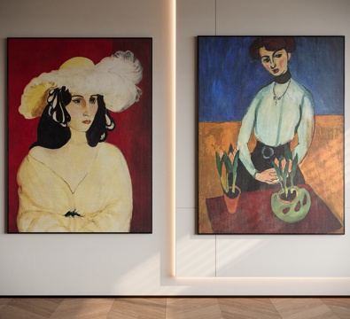 现代中古人物挂画su模型