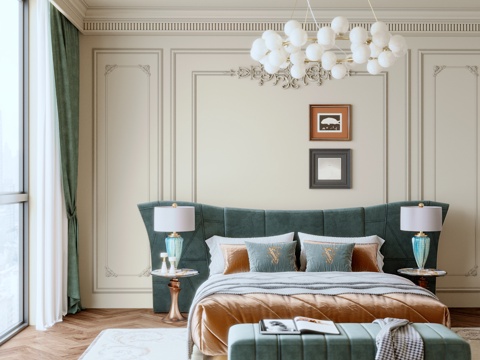 法式卧室3d模型