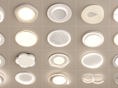  现代吸顶灯组合su模型 