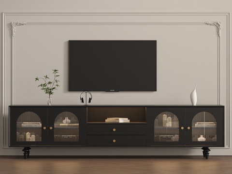 法式复古电视柜su模型