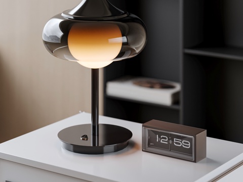 现代复古台灯 玻璃台灯 小台灯 学习台灯 儿童台灯su模型