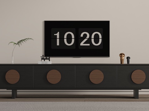 现代复古电视柜su模型