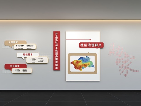  现代社区文化墙 展示墙 标语 口号 宣传栏 背景墙3d模型 
