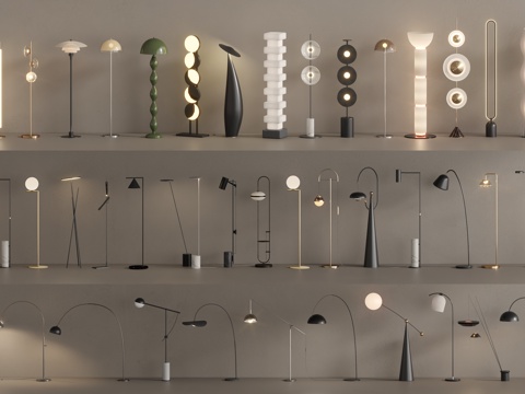 现代落地灯su模型