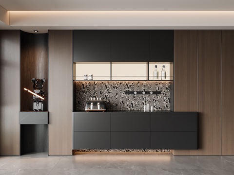  现代意式酒柜 餐边柜 装饰柜3d模型 