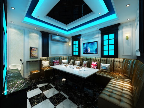  简欧ktv大厅包厢3d模型 