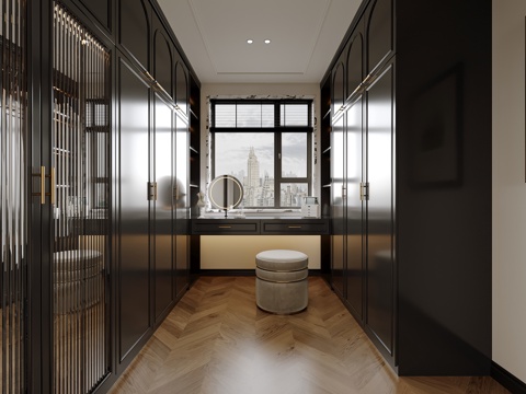  法式衣帽间3d模型 