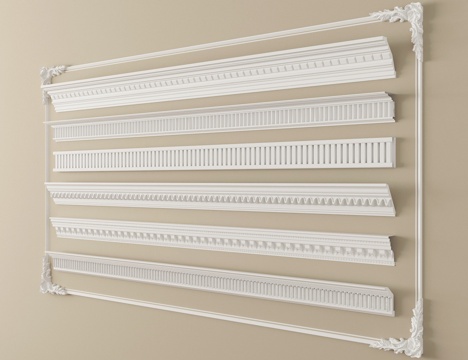 法式石膏线 石膏线条 雕花su模型