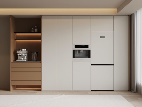  现代简约酒柜 餐边柜3d模型 