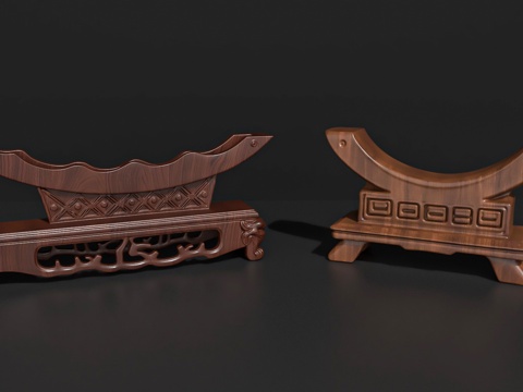  架子木桌支架底座木雕摆件生活用品雕塑雕刻3d模型 