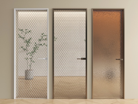  现代玻璃门 单开门 厨卫门 长虹玻璃门3d模型 