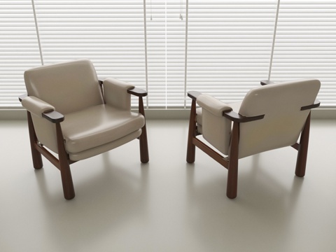  中古风休闲椅 沙发椅 布艺3d模型 