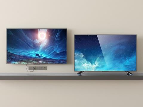 现代壁挂式电视 液晶电视su模型