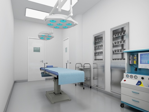  现代医院手术室3d模型 