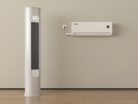 现代空调 立式空调 壁挂式空调su模型