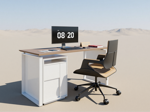 现代办公桌椅su模型