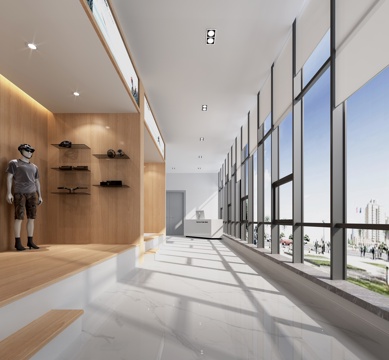  后现代高档简约公司过道3d模型 