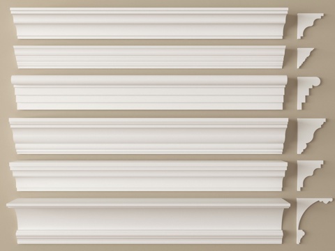 现代石膏线 石膏线条角线 装饰线条角线su模型