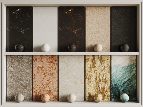 现代轻奢石材 彩色纹路大理石 岩石 奢石 宝格丽su模型