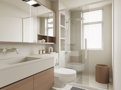  现代家居卫生间su模型 