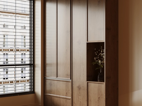 中古风玄关柜 装饰柜su模型