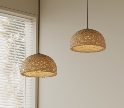 侘寂中古吊灯 镂空吊灯 餐厅吊灯su模型