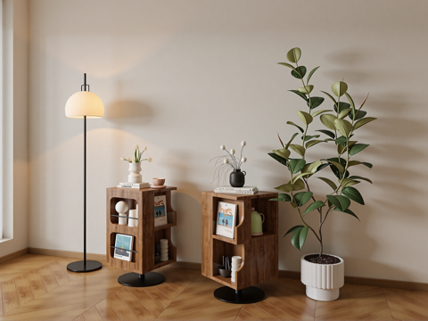 现代落地灯边几组合su模型