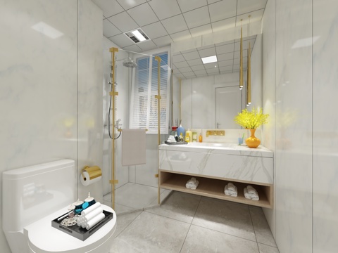 现代简约卫生间3d模型