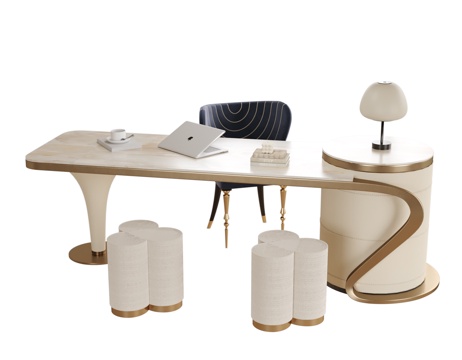 现代书桌椅 办公桌椅su模型