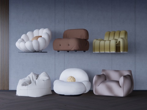 卡座 椅子 客厅 桌椅 懒人沙发 沙发 海绵垫 凳子 组合沙su模型