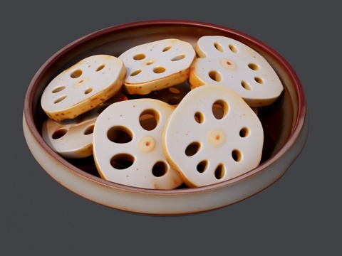 一盘莲菜su模型