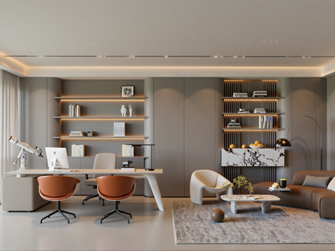 现代经理办公室su模型