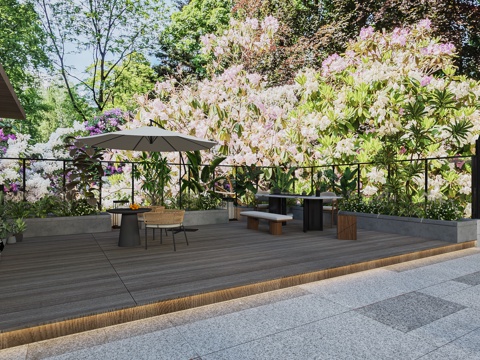  现代别墅景观3d模型 