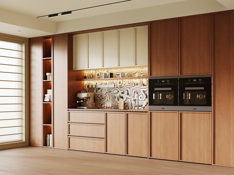  中古风餐边柜 酒柜3d模型 