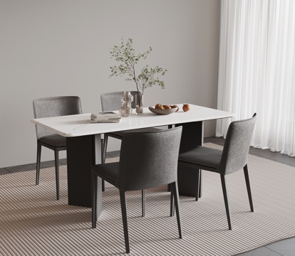 现代简约餐桌椅su模型