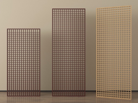  新中式屏风隔断3d模型 