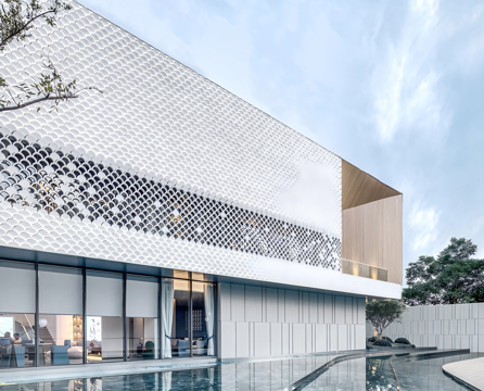 现代售楼处建筑  售楼部su模型