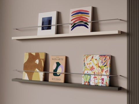 现代书架 极简架子su模型