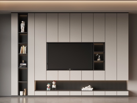 现代意式电视柜su模型