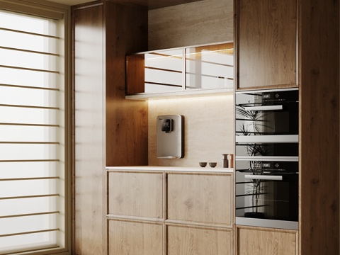 中古风餐边柜 橱柜su模型