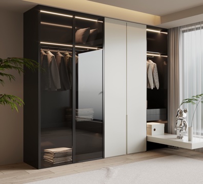 现代极简衣柜su模型