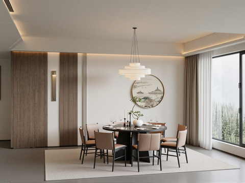 现代网红餐厅su模型