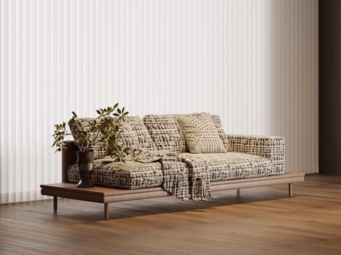 现代中古风贵妃椅 沙发椅su模型