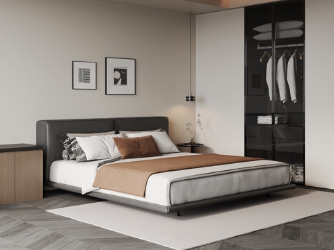 现代卧室su模型